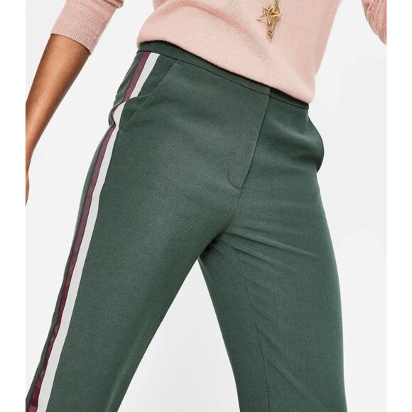 Boden Size Green Bristol Tuxedo Stripe Pants White Red 12R - Picture 4 of 9